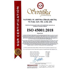 Su Arıtma Cihazı Membran Filtresi Qr(kare Kod) 2021 Üretim