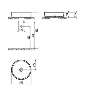 Loop Ø 45 Cm Set Üstü Çanak Lavabo Cappucino Mat Lp145