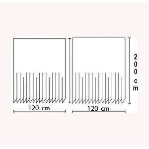 Zethome Jackline Banyo Duş Perdesi 4247 Çift Kanat 2x120x200