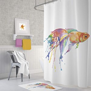 Zethome Tropik Goldfish Banyo Duş Perdesi Tek Kanat 1x180x200