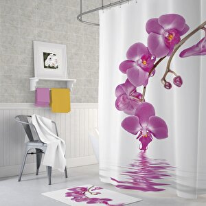 Tropik Orchid Banyo Duş Perdesi Tek Kanat 1x180x200