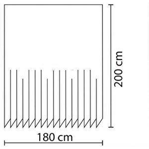 Zethome Tropik Banyo Duş Perdesi 2880 Tek Kanat 1x180x200