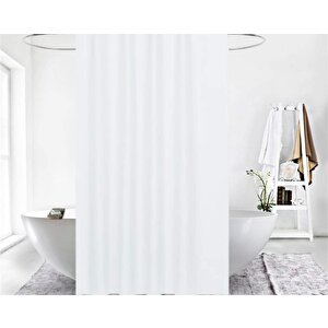 Zethome Jackline Banyo Duş Perdesi 0010 Beyaz Çift Kanat 2x120x20