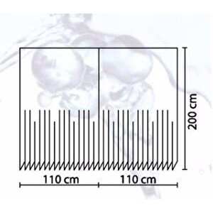 Zethome Evdy Banyo Duş Perdesi 4954 Çift Kanat Karma 2x110x200