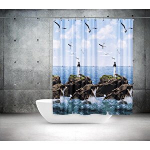 Zethome Tropik Banyo Duş Perdesi 9298 Tek Kanat 1x180x200