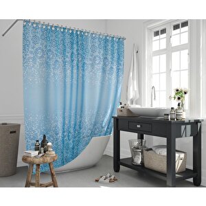 Banyo Duş Perdesi 6303 180x200 Perde Borusu Askı Aparatı 120x200 Hediyeli