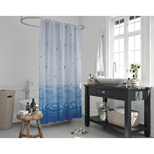 Zethome Jackline Banyo Duş Perdesi 5020 Mavi Tek Kanat 240x200