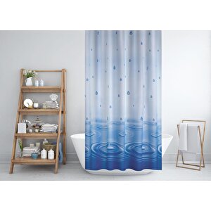Zethome Jackline Banyo Duş Perdesi 5020 Mavi Tek Kanat 240x200