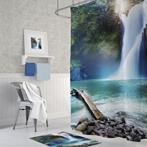 Tropik Waterfall Banyo Duş Perdesi Tek Kanat 1x180x200