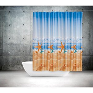 Tropik Starfish Banyo Duş Perdesi Tek Kanat 1x180x200