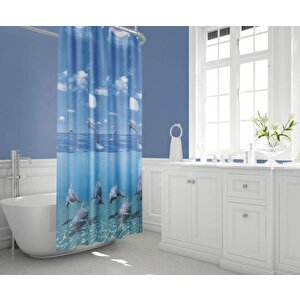 Tropik Banyo Duş Perdesi 8852 Çift Kanat 2x120x200