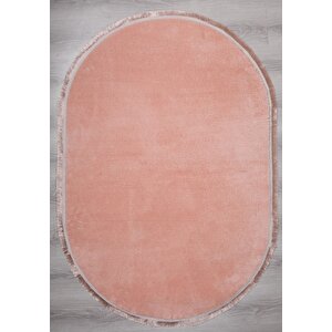 Modern Dekoratif Oval Spor Saçaklı Puffy Peluş Halı Yolluk 60x100 cm