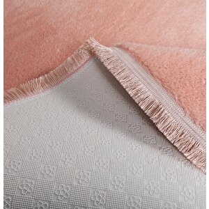 Modern Dekoratif Oval Spor Saçaklı Puffy Peluş Halı Yolluk 60x100 cm