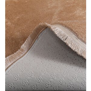 Modern Dekoratif Oval Spor Saçaklı Puffy Peluş Halı Yolluk 120x180 cm