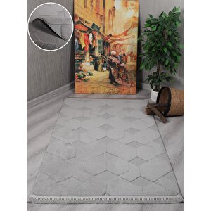 Modern Dekoratif Lara Gri Dokuma Halı 80x150 cm