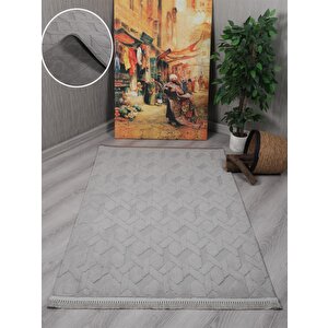 Modern Dekoratif Lara Gri Dokuma Halı 9401b 120x180 cm