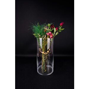 Cam Dekoratif Vazo Silindir 30 Cm