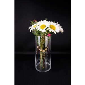 Cam Dekoratif Vazo Silindir 30 Cm