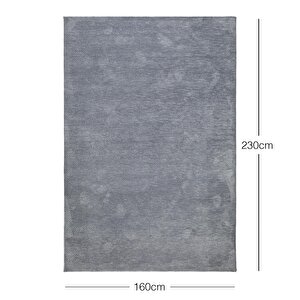 Ocean Home Textile Gri Renk Balıksırtı Şönil Halı Kilim 160 X 230 Cm