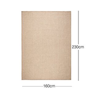 Ocean Home Textile Yıkanabilir Jüt Görünümlü Ekru Naturel Renk Hasır Desenli Halı Kilim 160 X 230 Cm