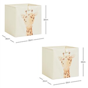 Ocean Home Textile 2'li Çocuk Odası Sevimli Zürafa Kutu Set 33 X 30 X 33 Cm