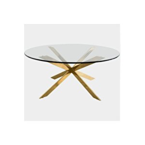 Erika Gold Metal Yemek Masası Gold 05