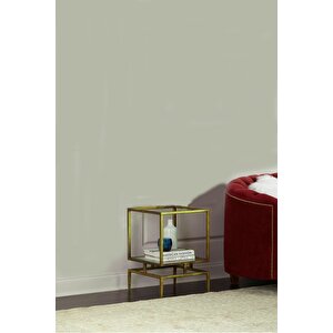 Olope Gold Metal Kitaplık Çiçeklik Gümüşlük Duvar Rafı Yan Sehpa 62 cm