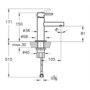 Vitra Origin Lavabo Bataryası A4255536wtc Kısa - Mat Siyah