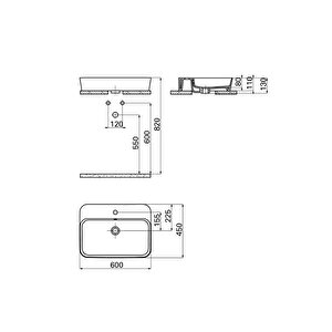 Lp061 Loop Çanak Lavabo İnce 60 Cm Ext.beyaz