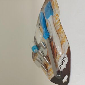 9 Parça Pasta Süsleme Ve Şekllendirme Seti Paslanmaz Krema Sıkma Pompası Pasta Yapma Seti Yumurta Fırçası Pasta Spatulası