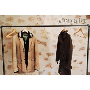 Endüstriyel Vintage Borulardan Rustik Mağaza Dekor Elbise Askısı 150*150 Cm