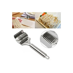Paslanmaz Çelik Hamur Kesme Aparatı Metal Saplı Erişte Makarna Kesme Aleti