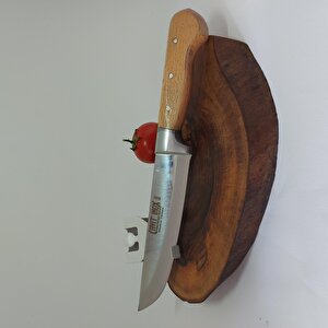 31 Cm Bilezikli Et Bıçağı 3-no Kasap Bıçağı El Yapımı Paslanmaz Dövme Çelikten Özel İmalat  Ahşap Saplı Kurban Bıçağı