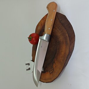 31 Cm Bilezikli Et Bıçağı 3-no Kasap Bıçağı El Yapımı Paslanmaz Dövme Çelikten Özel İmalat  Ahşap Saplı Kurban Bıçağı