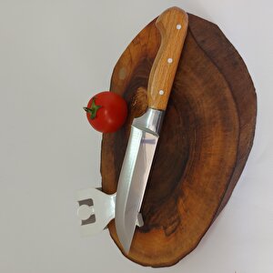 25 Cm Bilezikli Et Bıçağı 0-no Kasap Bıçağı El Yapımı Paslanmaz Dövme Çelikten Özel İmalat  Ahşap Saplı Kurban Bıçağı