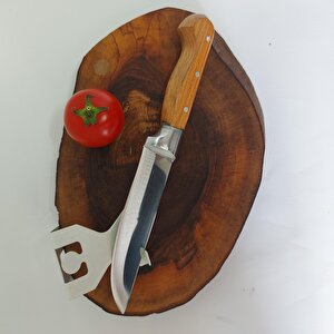 25 Cm Bilezikli Et Bıçağı 0-no Kasap Bıçağı El Yapımı Paslanmaz Dövme Çelikten Özel İmalat  Ahşap Saplı Kurban Bıçağı
