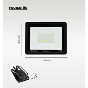 100W Led Projektör 6500K (Beyaz Işık)