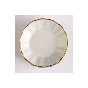 6'lı Porselen Çay Tabağı Gold Yaldızlı 11 Cm -  04por002031