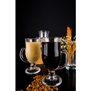 Irish 3'lü Kulplu Cam Latte Ve Kahve Bardağı 14 Cm C1-1-276