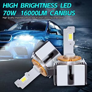 D1s Led Far Ampulü D1s/r 70w 16000lm 6000k Beyaz  Canbus 12v / Laam926-tk Sağ Sol