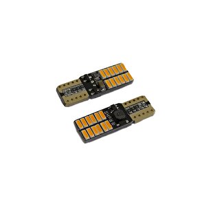 T10 Led Ampul 24 Smd Canbus'lı Turuncu 2'li Set 12v / Laam627-3