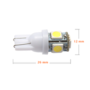 Space Dekoratif Led Ampul T10-2x5 Smd Led Mavi 12v/laam118-2-12