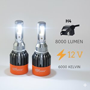 12v 8000lm Beyaz H4 Led Far Ampulü (48w) Sağ Sol