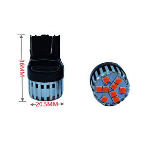 T20 Dekoratif Stop Led Ampul Çift Duy Kırmızı 12v 4w Canbus / Laam950-1