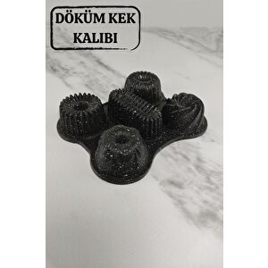 Döküm 5’li Muffin Kek Kalıbı Siyah - Mnb05417