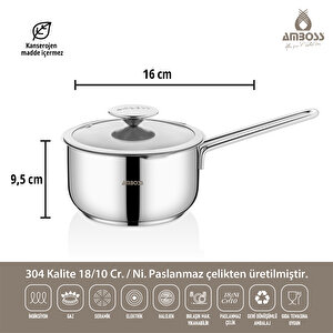Amboss Smoky 6 Parça Paslanmaz Çelik Mini Tencere Seti