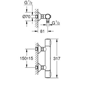 Grohe Grohtherm 500 Termostati̇k Duş Bataryası 34793000