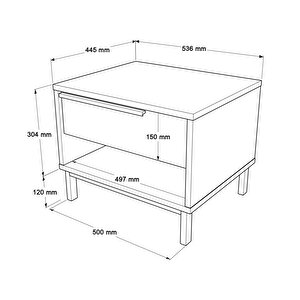Robin Home Lidya Komodin Çekmeceli Metal Ayaklı Uv Baskı Sepet-jüt