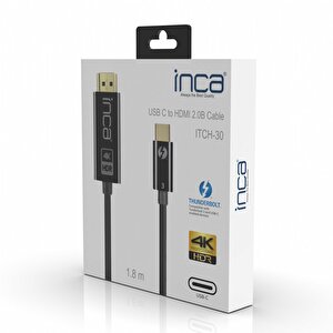 Incaitch-30 4k@30hz Hdr Hdcp 2,2 Destekli̇ Usb C To Hdmi 2,0 Kablo Thunderbolt