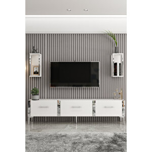 Mobilya Adore Tv Ünitesi 180 cm Beyaz Gümüş